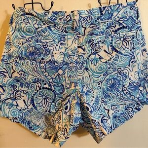 Lilly Pulitzer Oceanic Blue and White Jean Shorts